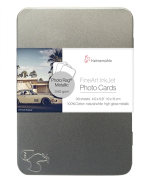 Hahnemühle Photo Rag Metallic 340 g/m² Photo Cards - 10 x 15, fogli 